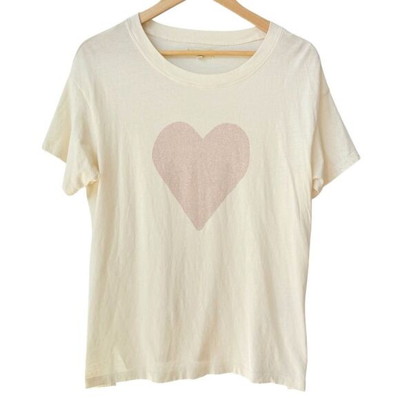 Madewell Short Sleeve Oversized Drop Shoulder Graphic Heart T-Shirt. Small. NWOT - Picture 3 of 9